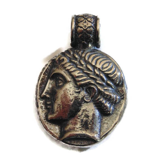 Ancient Thrace Coin Apollo Pendant Medal Medallion Artisan Copy Sterling Silver